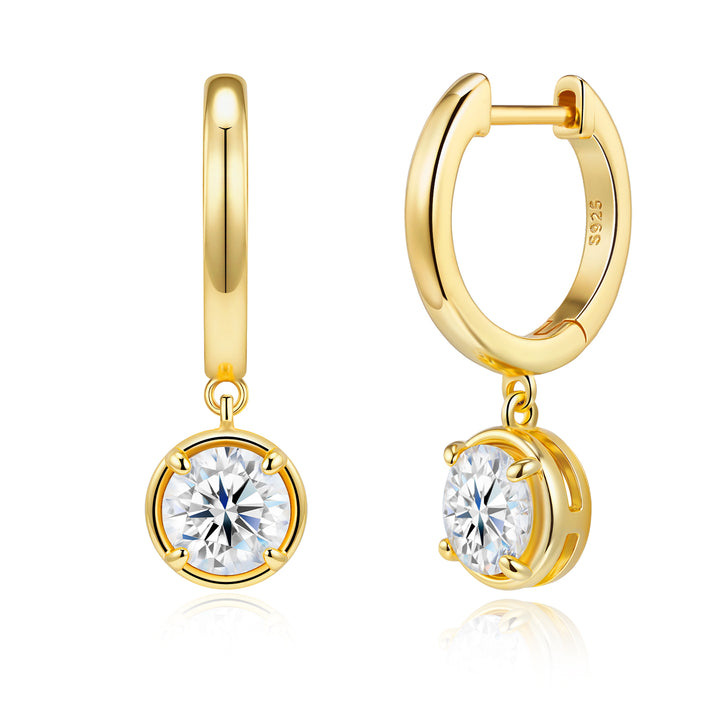Minimalist Moissanite Stud Earrings – Gold-Plated S925 Silver