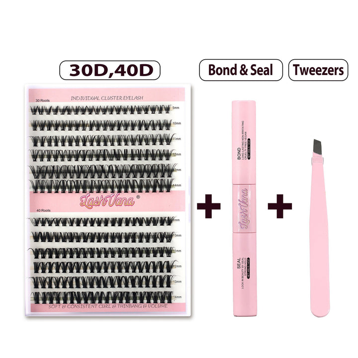 👁️✨ Segmented False Eyelashes – Thick Curl 12 Rows (30D/40D DIY Lash Kit)
