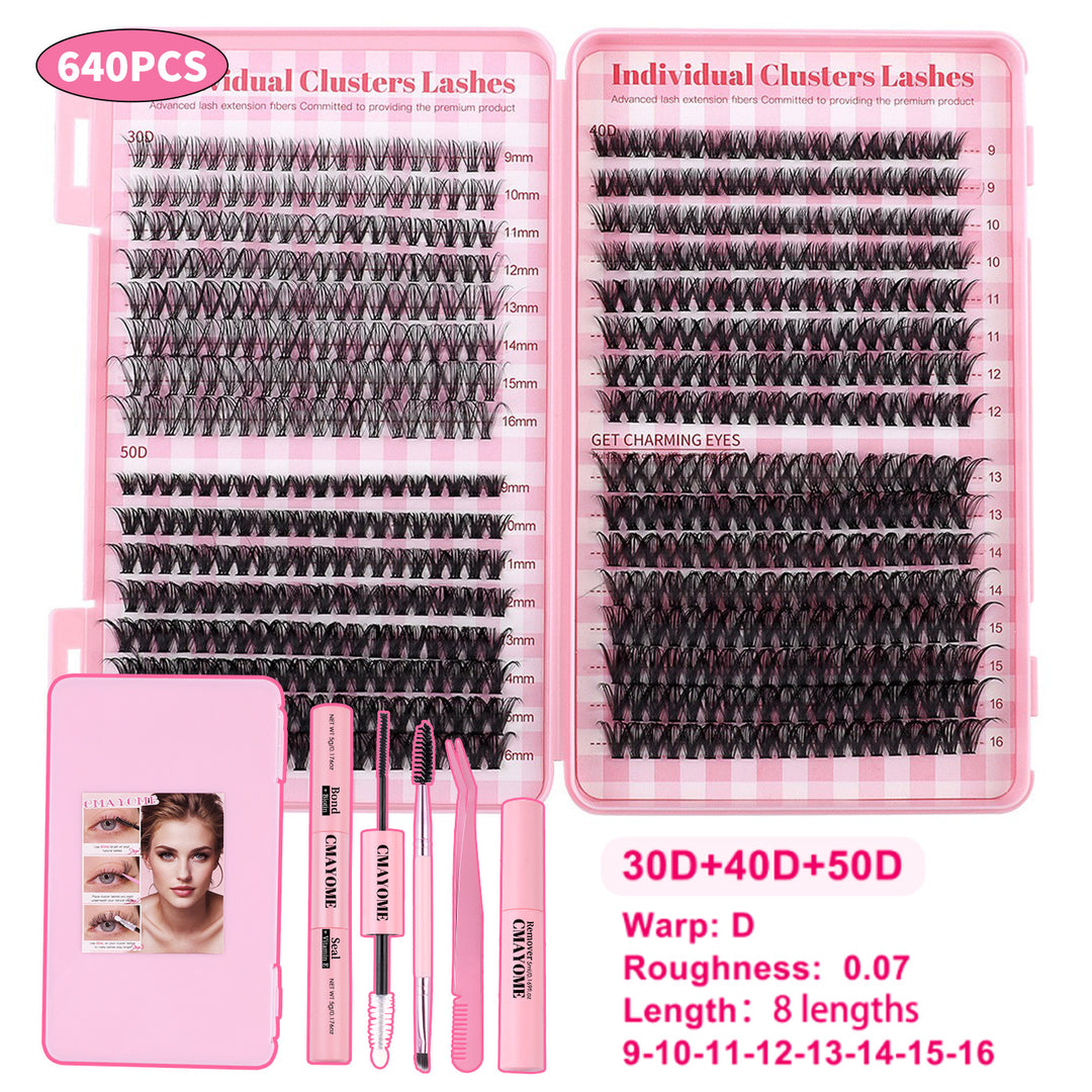 👁️✨ DIY Daily Natural Thick Segment Single Cluster False Eyelashes – Extension Kit