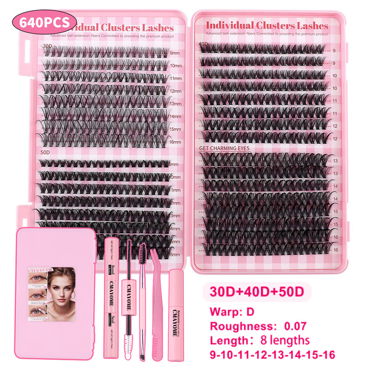 👁️✨ DIY Daily Natural Thick Segment Single Cluster False Eyelashes – Extension Kit