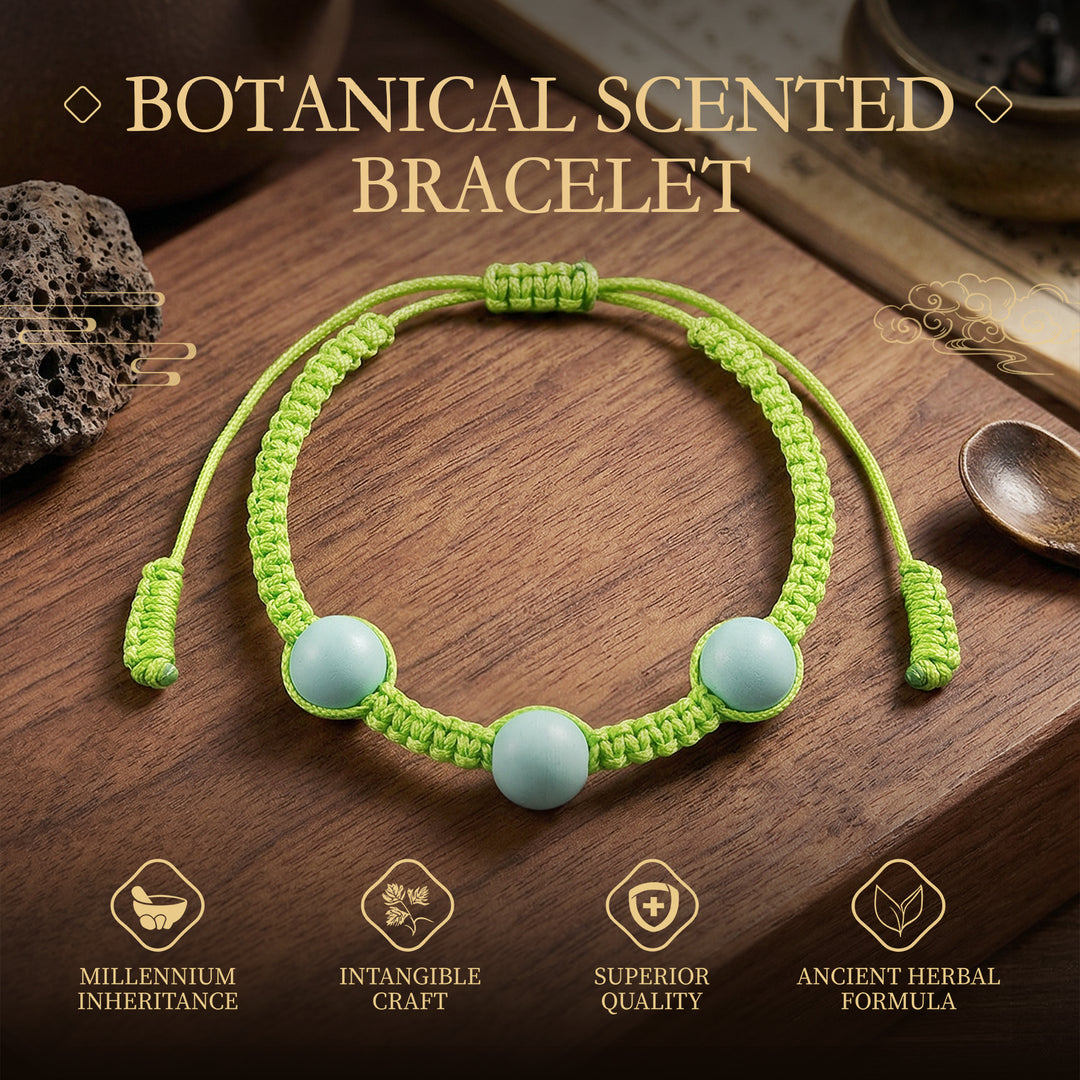 Chinese Herbal Metal Bead Bracelet – Lightweight Traditional Style Jewelry