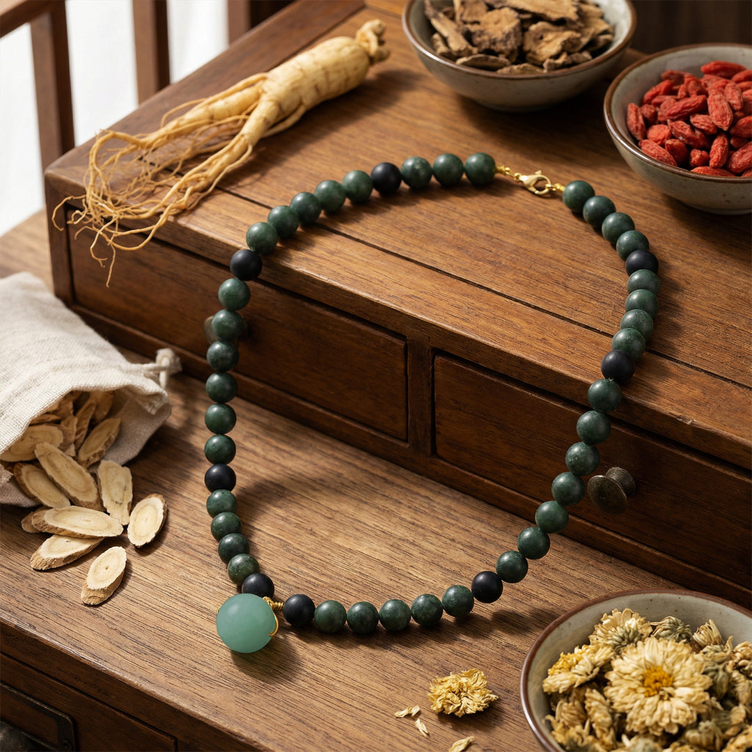 Chinese Herbal Necklace – Traditional Style Lightweight Wellness Pendant Necklace