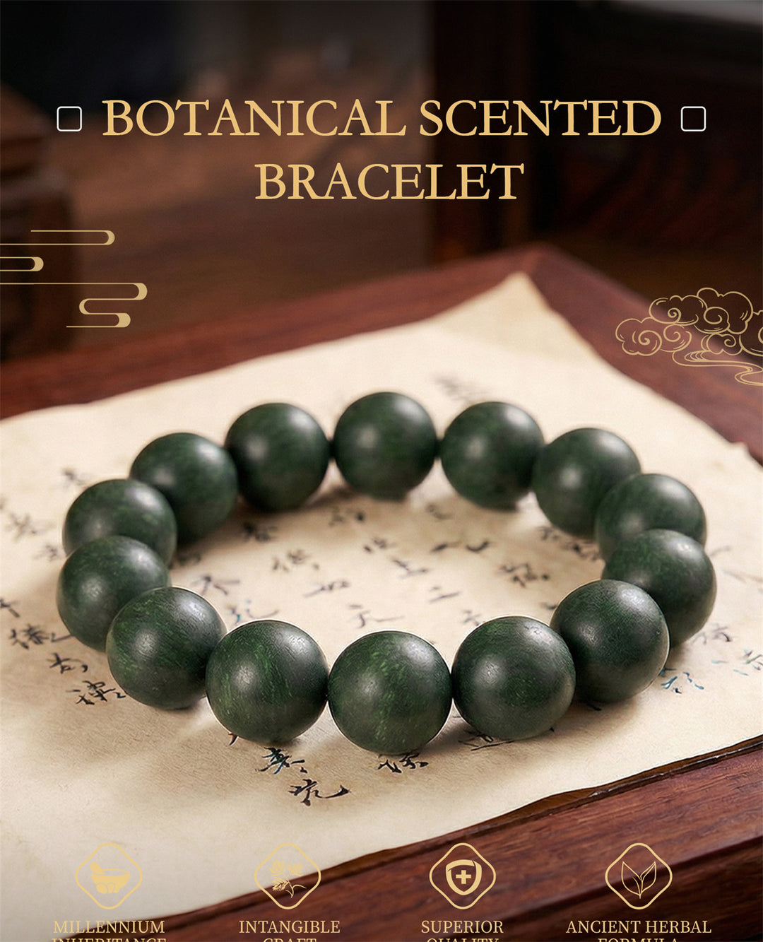 Chinese Herbal Bead Bracelet – Lightweight Wellness Jewelry