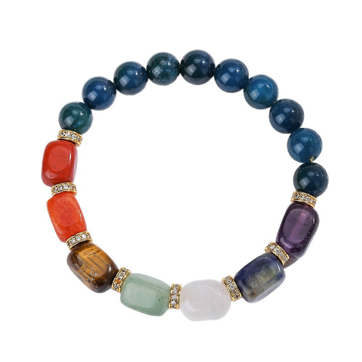 Natural Crystal Beaded Bracelet – Hematite & Blue Phosphorus Gray Popular Design