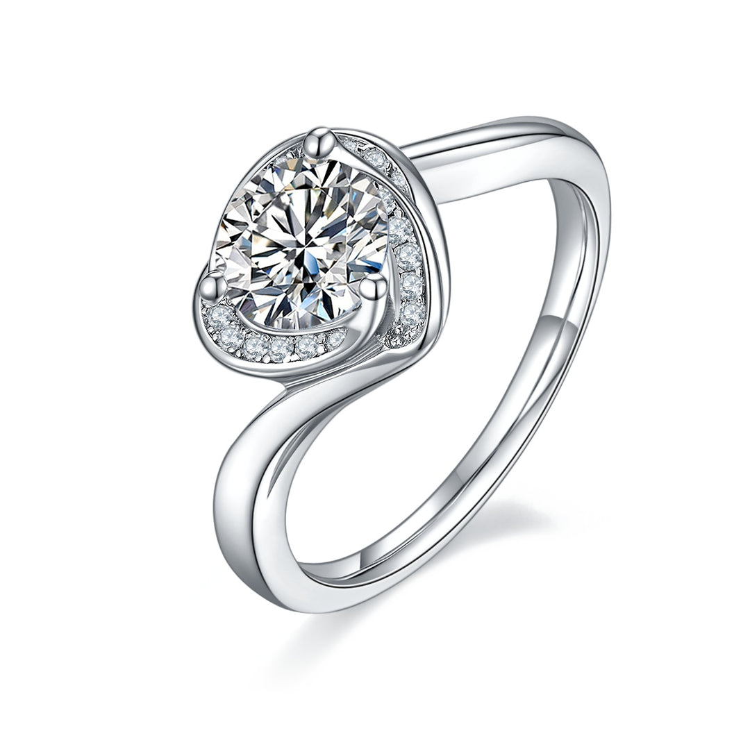 💍 1-Carat Moissanite Minimalist Ring – Platinum-Plated S925 Silver (2.9g, Sizes 5–9) 💍