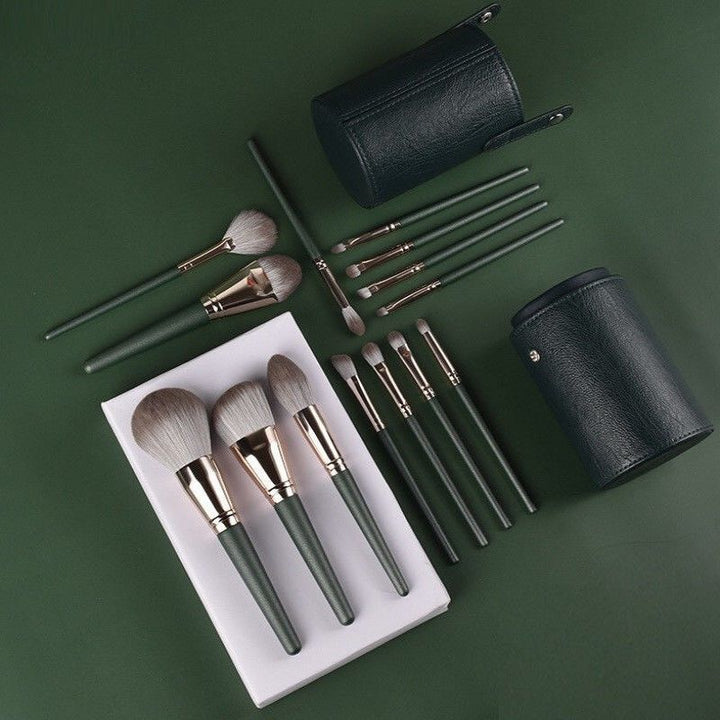 ✨ Women’s Fashion 14-Piece Makeup Brush Set — PU Packaging Beauty Tools 💄🐰🐱🐮