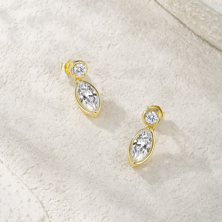 Minimalist Moissanite Stud Earrings – Gold-Plated S925 Silver