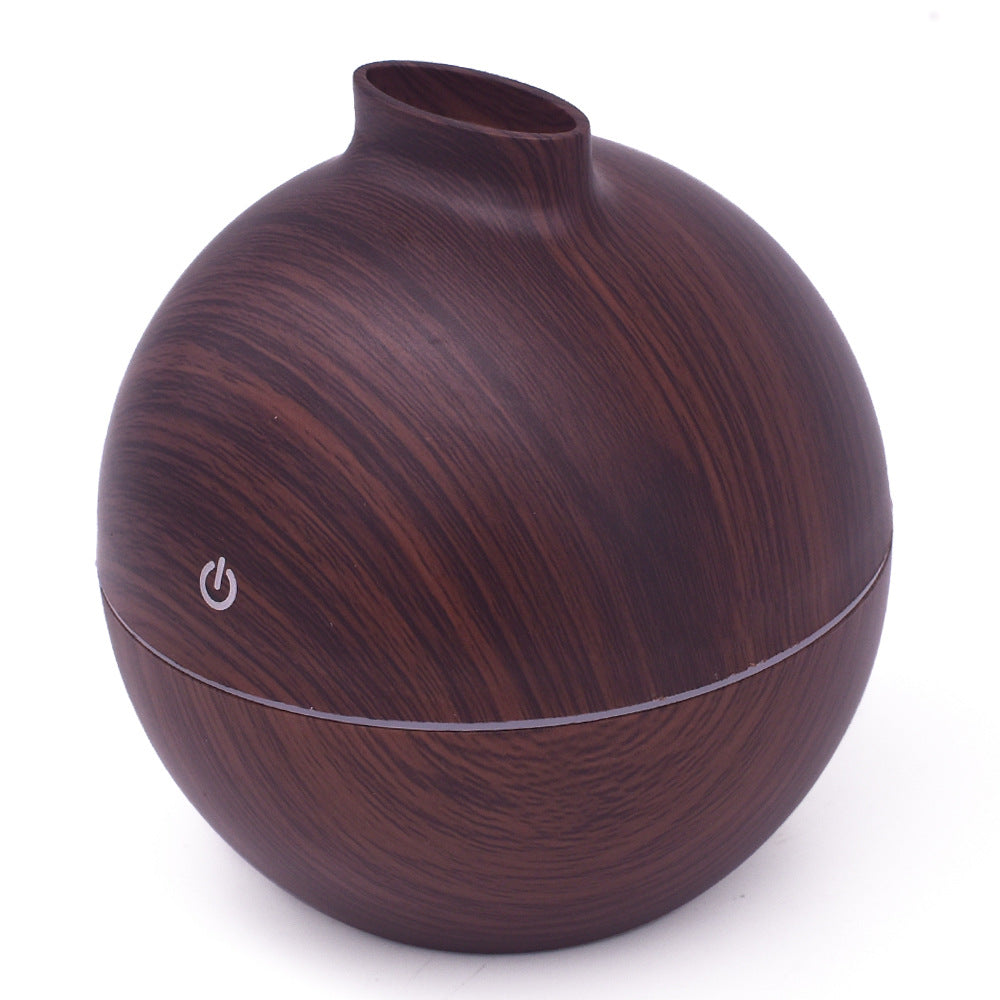 🌿💧 Flat Mouth Mini Humidifier | Peach Wood Grain Desktop Aromatherapy Diffuser ✨