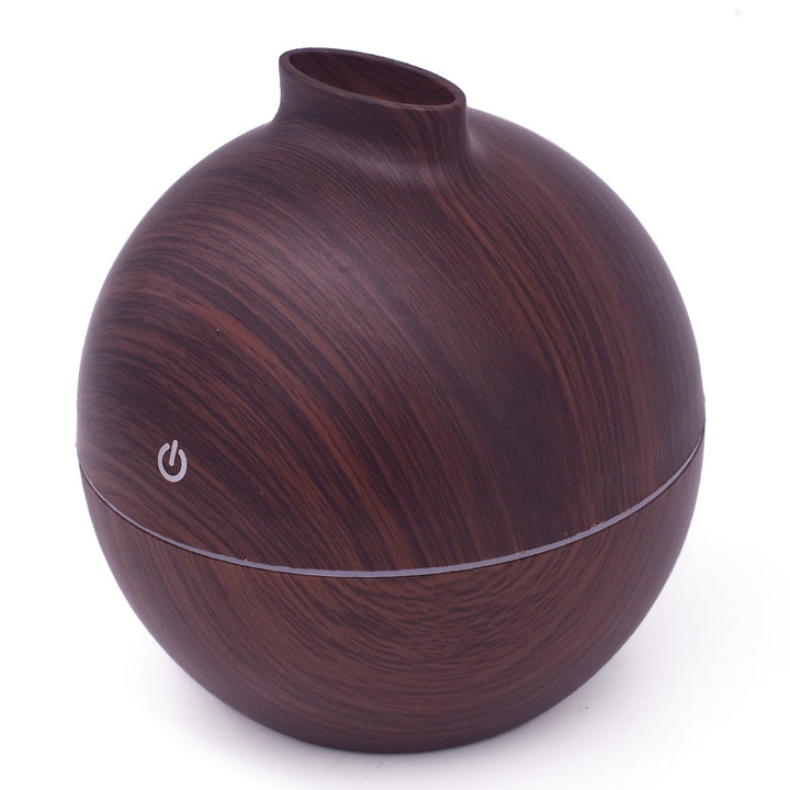 🌿💧 Flat Mouth Mini Humidifier | Peach Wood Grain Desktop Aromatherapy Diffuser ✨