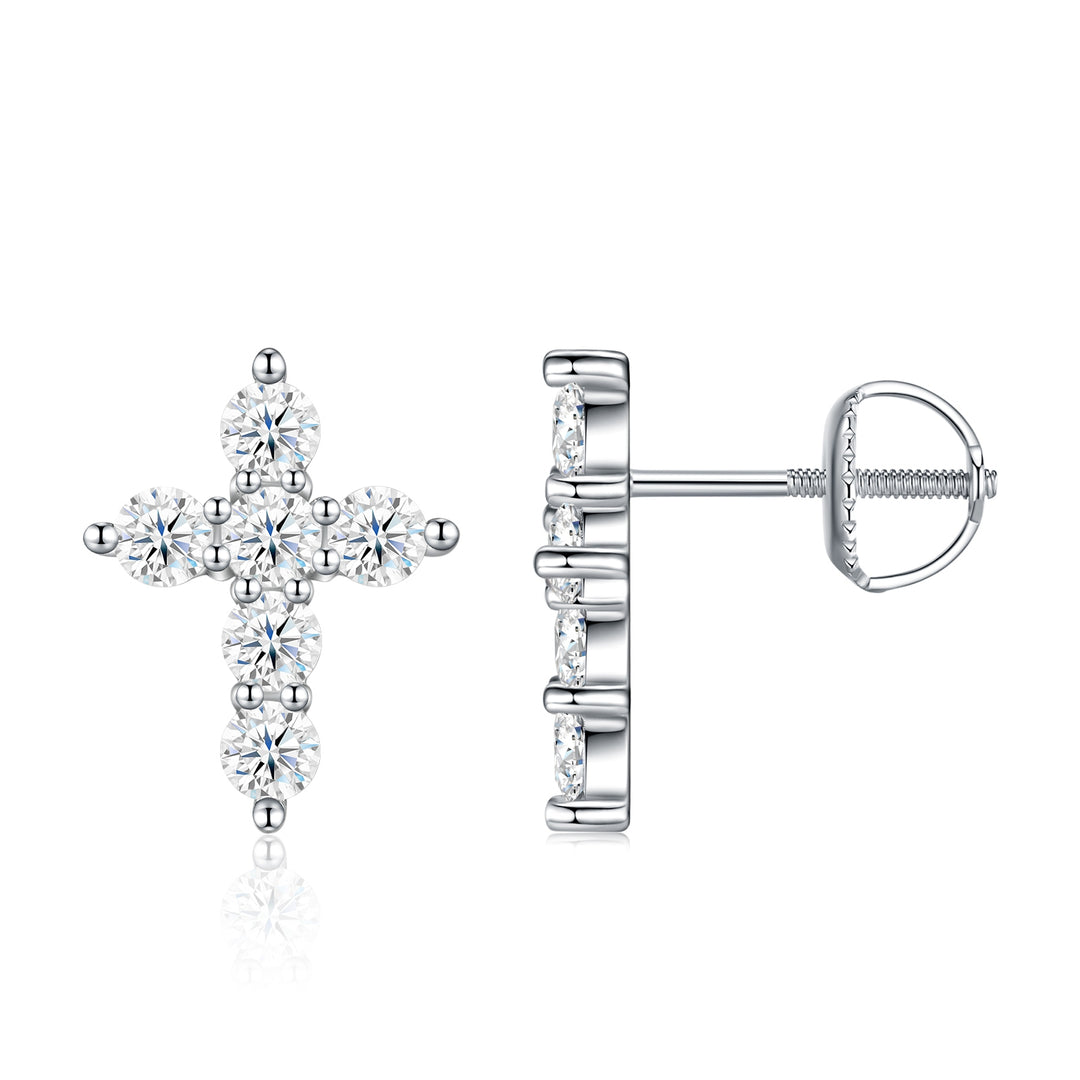 A Luxurious And Fashionable Minimalist Jewelry Earring Set Featuring Top-quality Moissanite Stones, Made Of S925 Silver Electroplated With Platinum.
