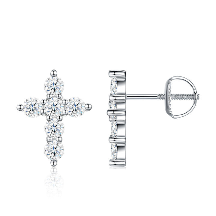 A Luxurious And Fashionable Minimalist Jewelry Earring Set Featuring Top-quality Moissanite Stones, Made Of S925 Silver Electroplated With Platinum.