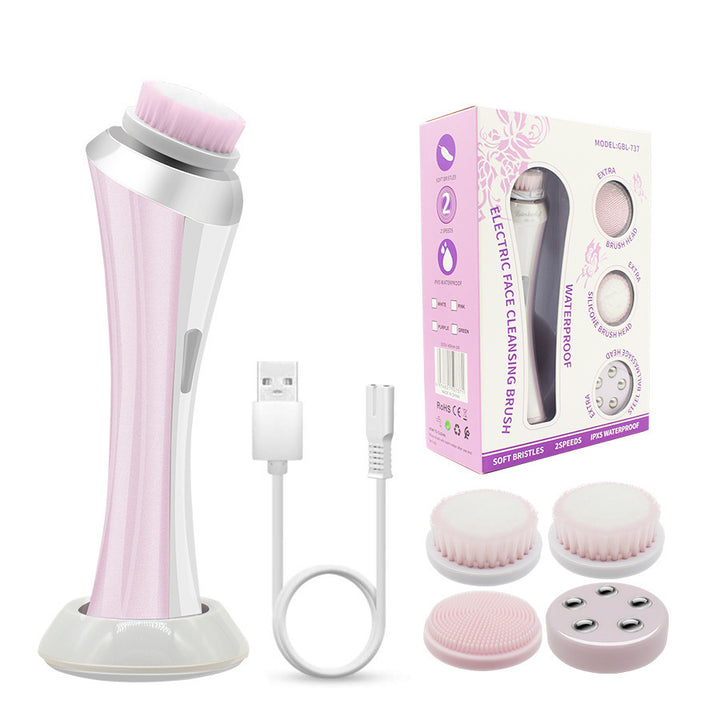 💖🧼 Multifunctional Facial Cleaner Electric Massage Instrument | Rechargeable Deep Cleansing Device
