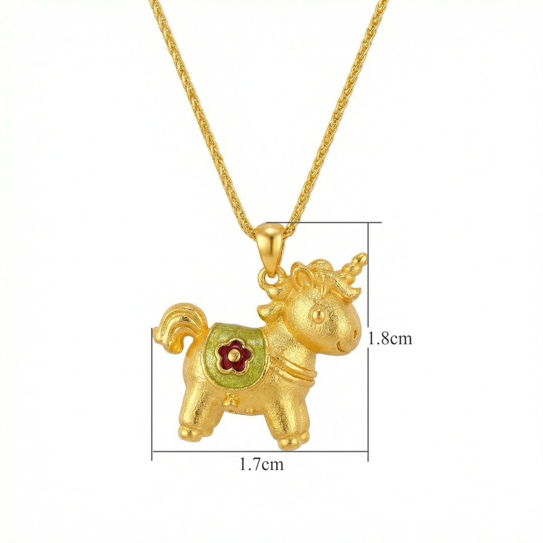 ✨ 925 Sterling Silver Mythical Unicorn Pendant Necklace with Floral Saddle Detail ✨