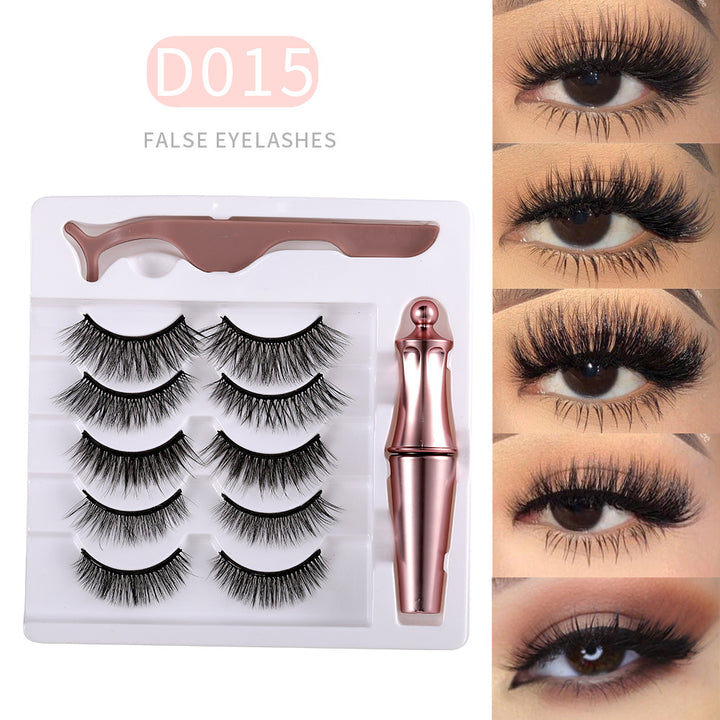 🧲👁️ Mink Magnetic Eyelashes – 5 Pairs Reusable False Lashes Set with Eyeliner & Tweezers
