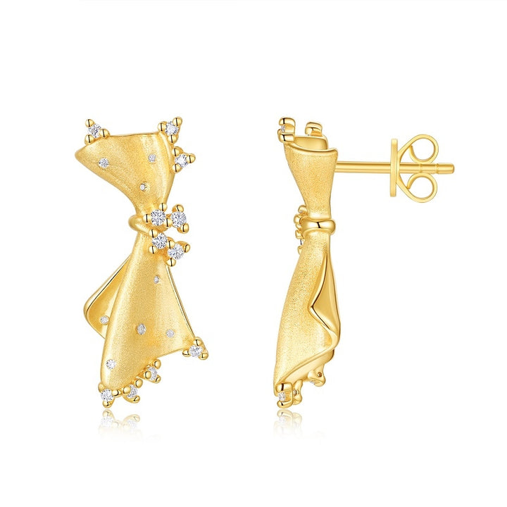 Minimalist Moissanite Stud Earrings – Gold-Plated S925 Silver