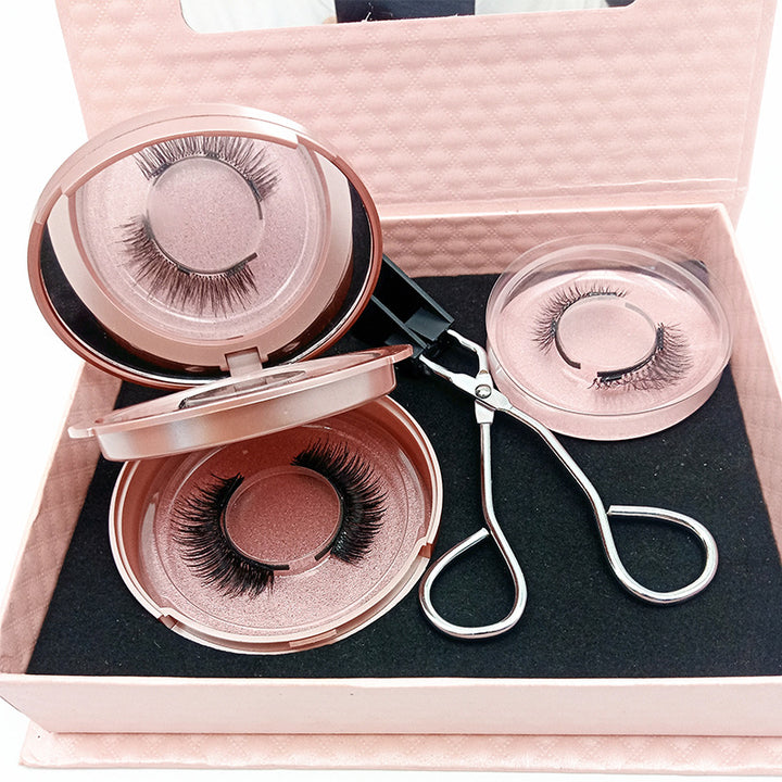 🧲👁️ Three Pairs Quantum Magnetic False Eyelashes – Ultra-Light Reusable No-Glue Lash Kit with Curler