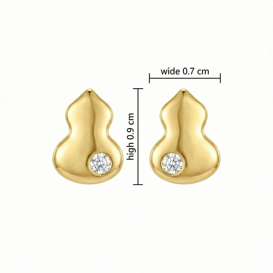 ✨ 925 Sterling Silver Diamond Wulu Gourd Stud Earrings ✨