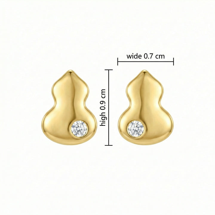 ✨ 925 Sterling Silver Diamond Wulu Gourd Stud Earrings ✨