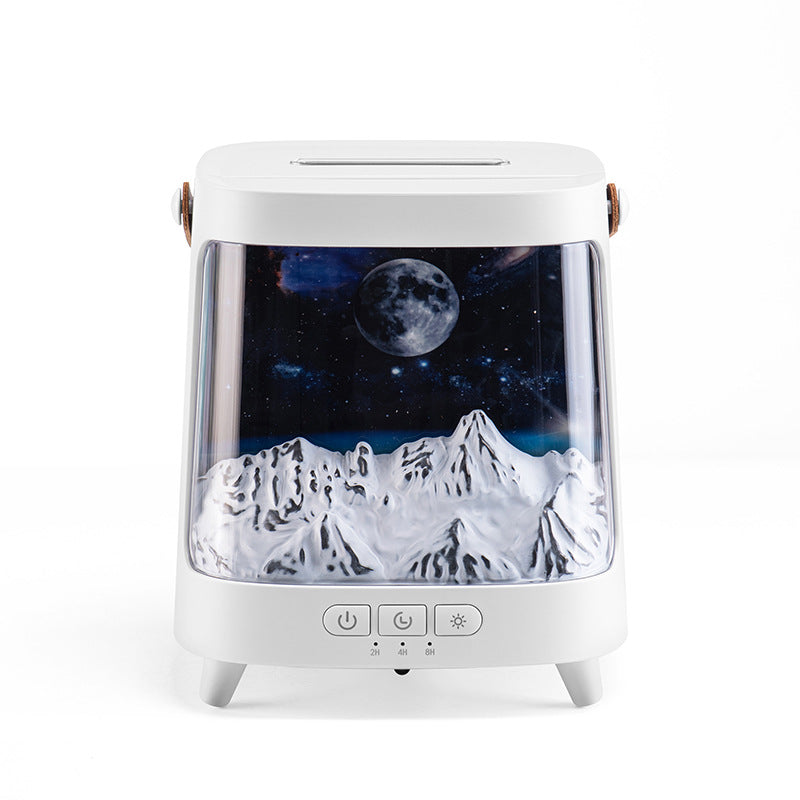 🌌🔥 3D Starry Sky Flame Aromatherapy Humidifier | Desktop Galaxy Atmosphere Mist Diffuser