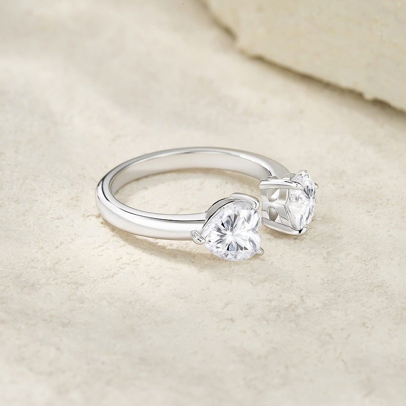 Luxury Minimalist Moissanite Ring – Platinum-Plated S925 Silver, GRA Certified