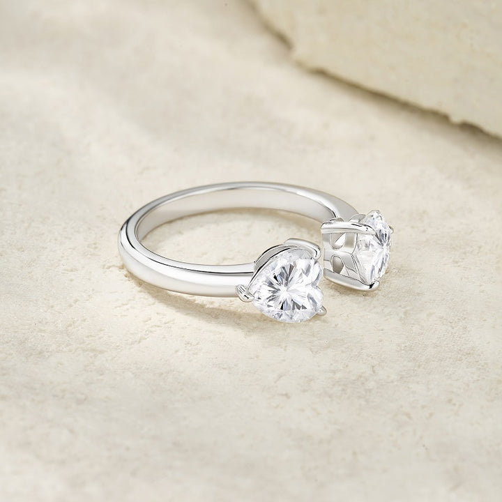 Luxury Minimalist Moissanite Ring – Platinum-Plated S925 Silver, GRA Certified