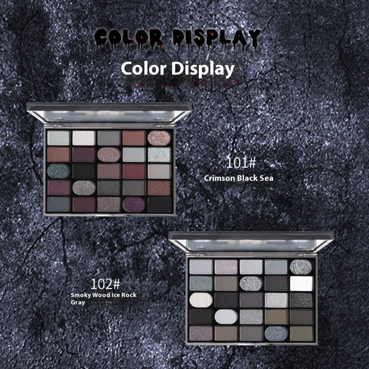 🖤 Cahill Dark Goth Eyeshadow Palette – Shimmer & Matte Punk Makeup Set ✨