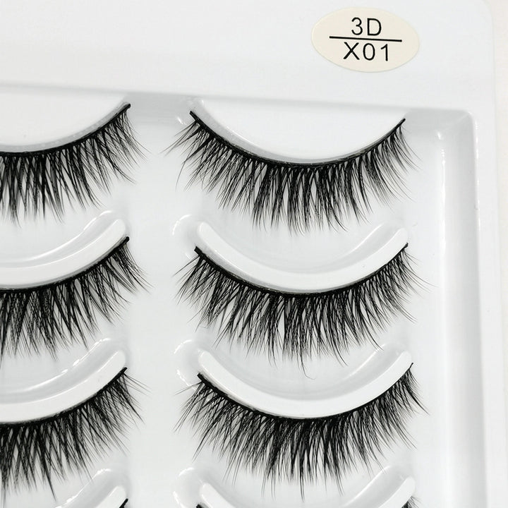 👁️✨ Natural Curling Soft Multilayer Stereoscopic Eyelashes – 10 Pairs