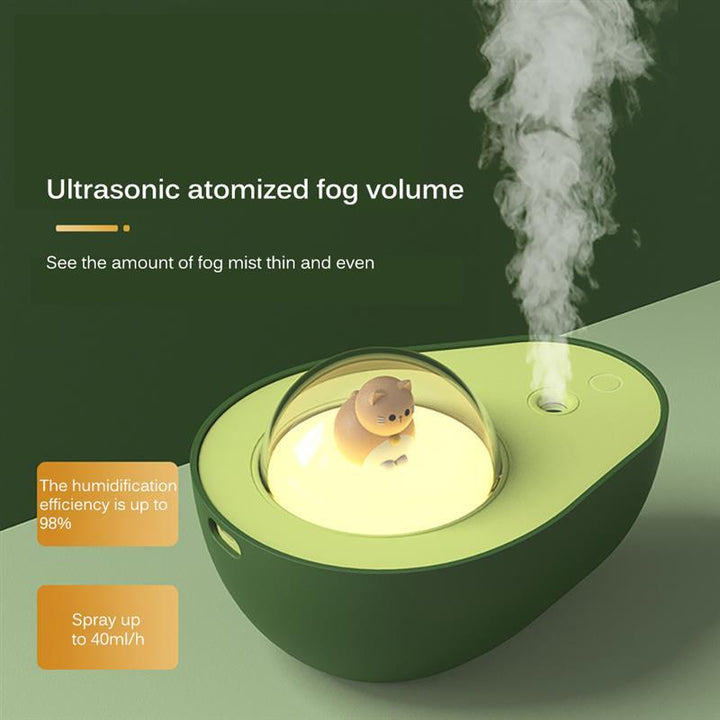 🥑💧 Avocado Mini Humidifier | USB Rechargeable Night Light Mist Sprayer