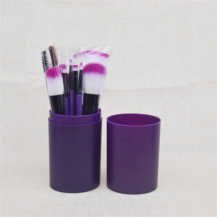 ✨ 12-Piece Cosmetic Brush Set — Cartridge Barrel Beauty Tools Kit 💄