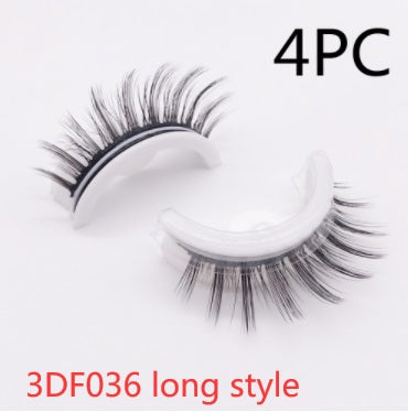 👁️✨ Reusable 3D Mink Lashes – Self-Adhesive Natural False Eyelashes (Glue-Free Silk Style)