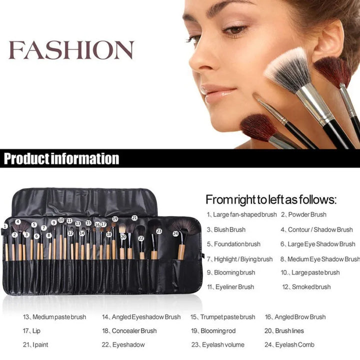 ✨ 24-Piece Professional Makeup Brush Set — Gift Bag Beauty Tools 💄🎁