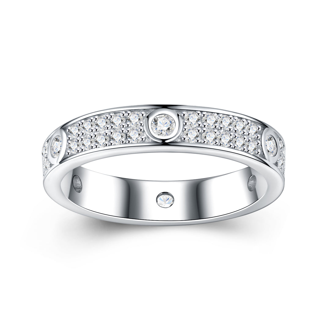 💎 Minimalist Moissanite Ring – Platinum-Plated S925 Silver (3.8g, Sizes 5–9) 💎