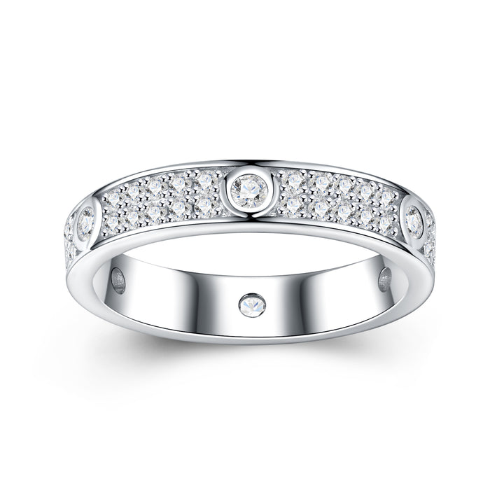 💎 Minimalist Moissanite Ring – Platinum-Plated S925 Silver (3.8g, Sizes 5–9) 💎