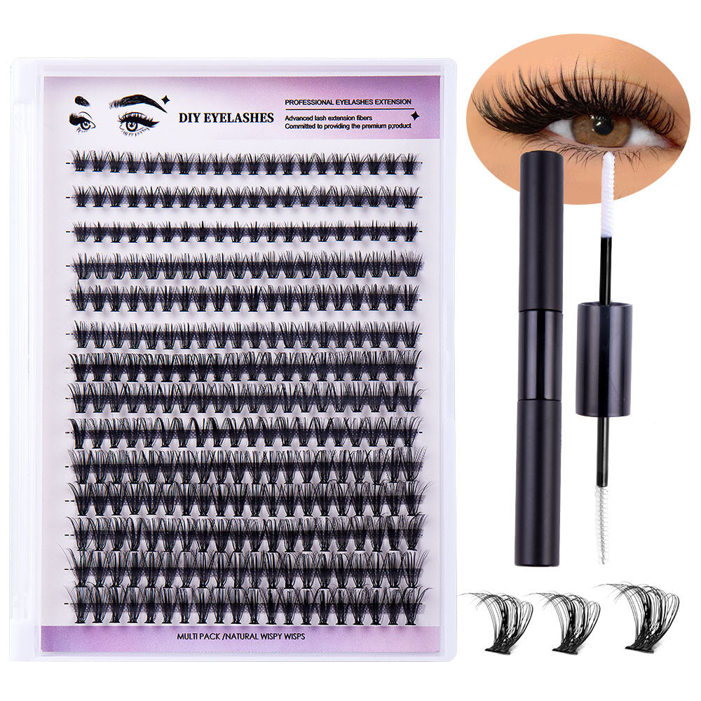👁️✨ Segmented Natural Thick Individual False Eyelashes – DIY Cluster Lash Extension Set