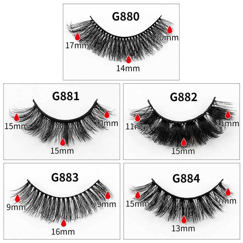 👁️✨ European & American 3D Dense DD Curl False Eyelashes – 8 Pairs Multi-Layer Set