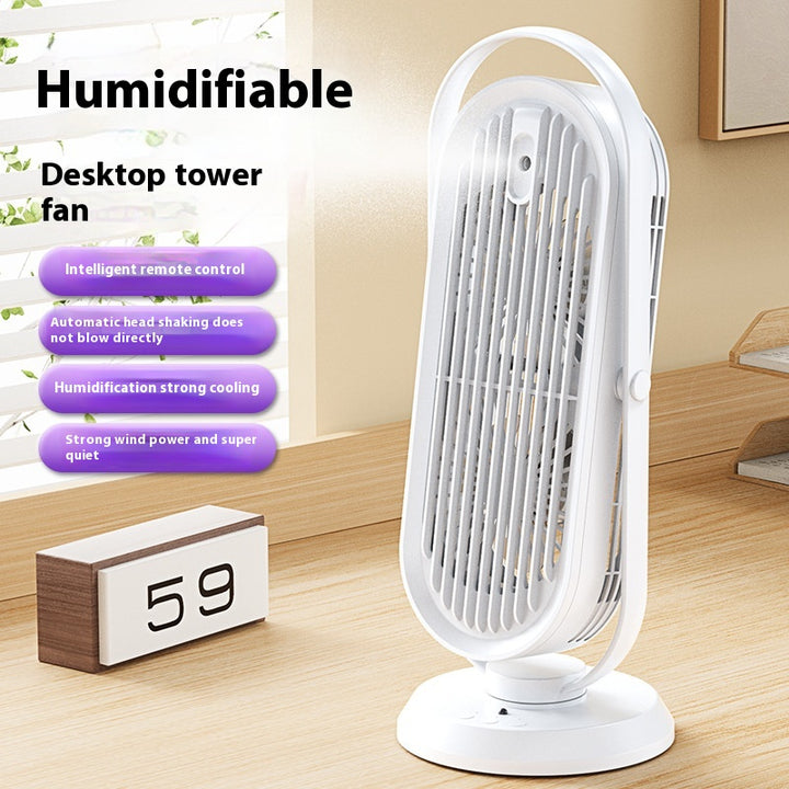 🌬️🔋 Battery Remote Control Shaking Head Fan Humidifier | Large Wind Spray Cooling Device