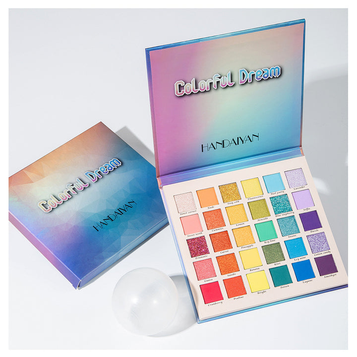 🌈 30-Color Shimmer Matte Glitter Eyeshadow Palette – Dreamy Rainbow Makeup Set ✨