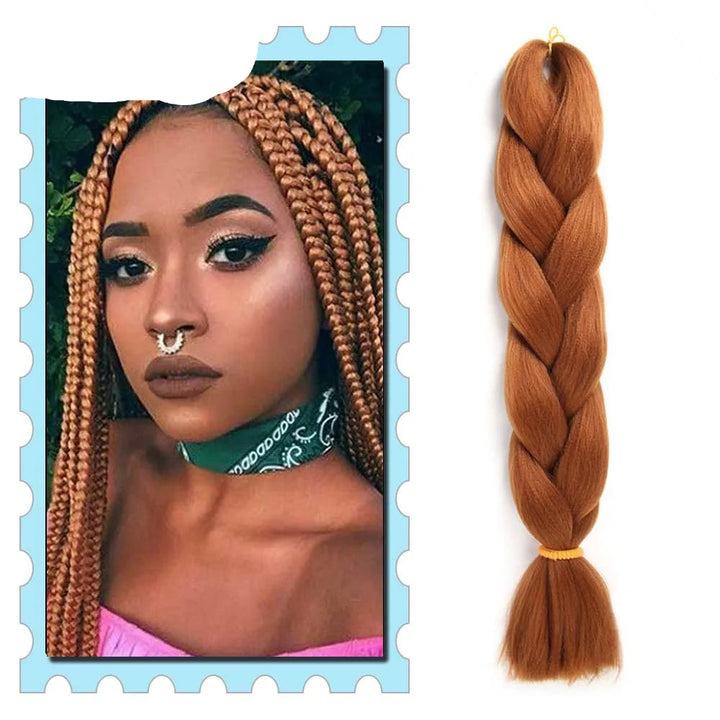 Synthetic Braiding Hair 24 Inch – Kanekalon Ombre Pre-Stretched Jumbo Braids