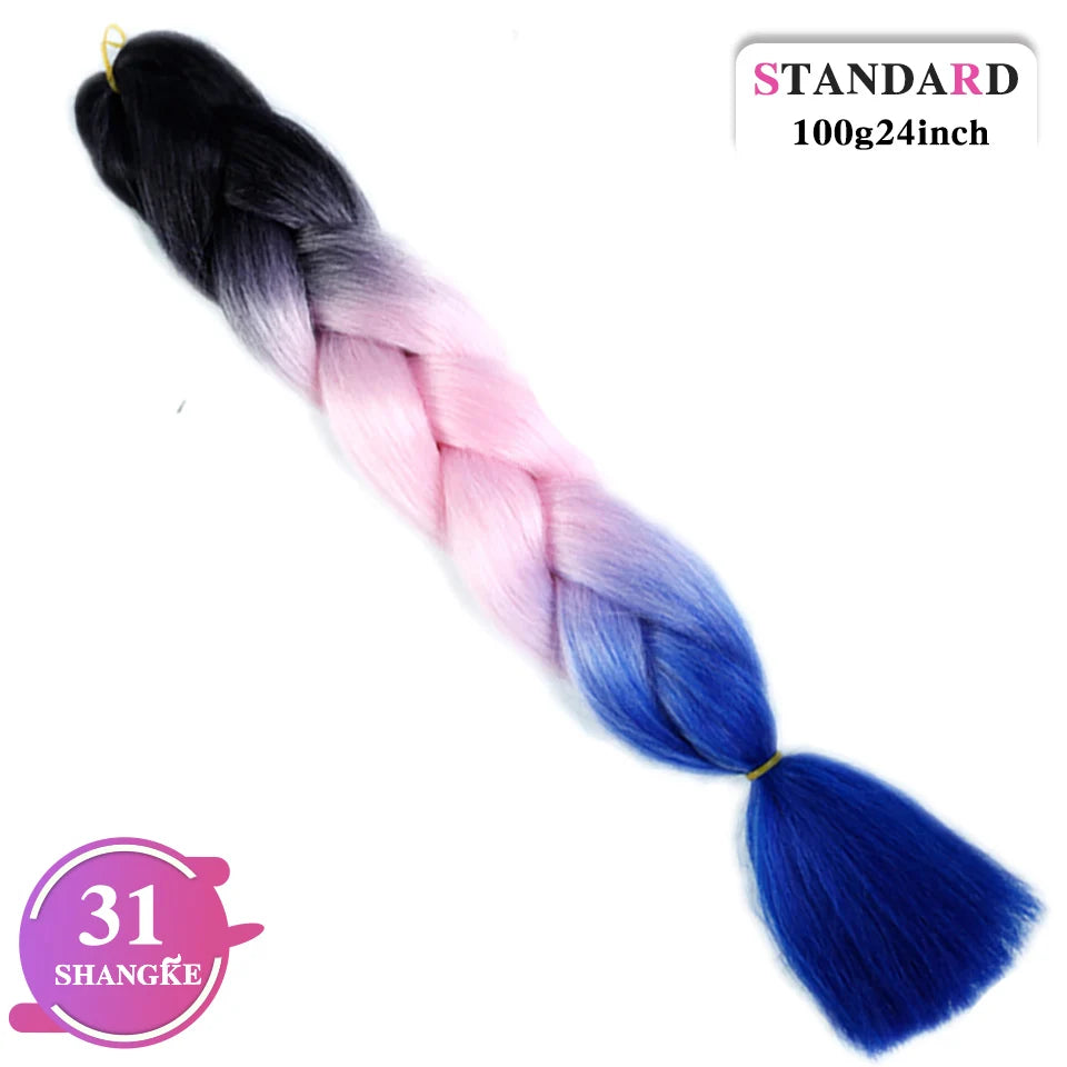 24 Inch Rainbow Weaving Hair Extensions – Synthetic Professional Color Weave Hair 55