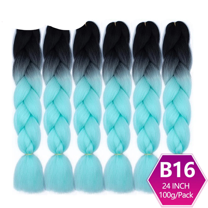 6 Packs 24 Inch Ombre Jumbo Braiding Hair – High-Temperature Synthetic Extensions for Twist & Crochet Braids
