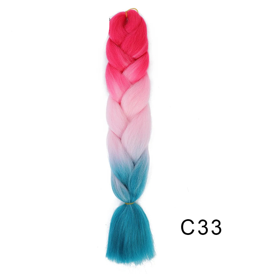 New Colors Synthetic Glowing Ombre Jumbo Twist Braiding Hair – Kanekalon Hair Extensions for Women