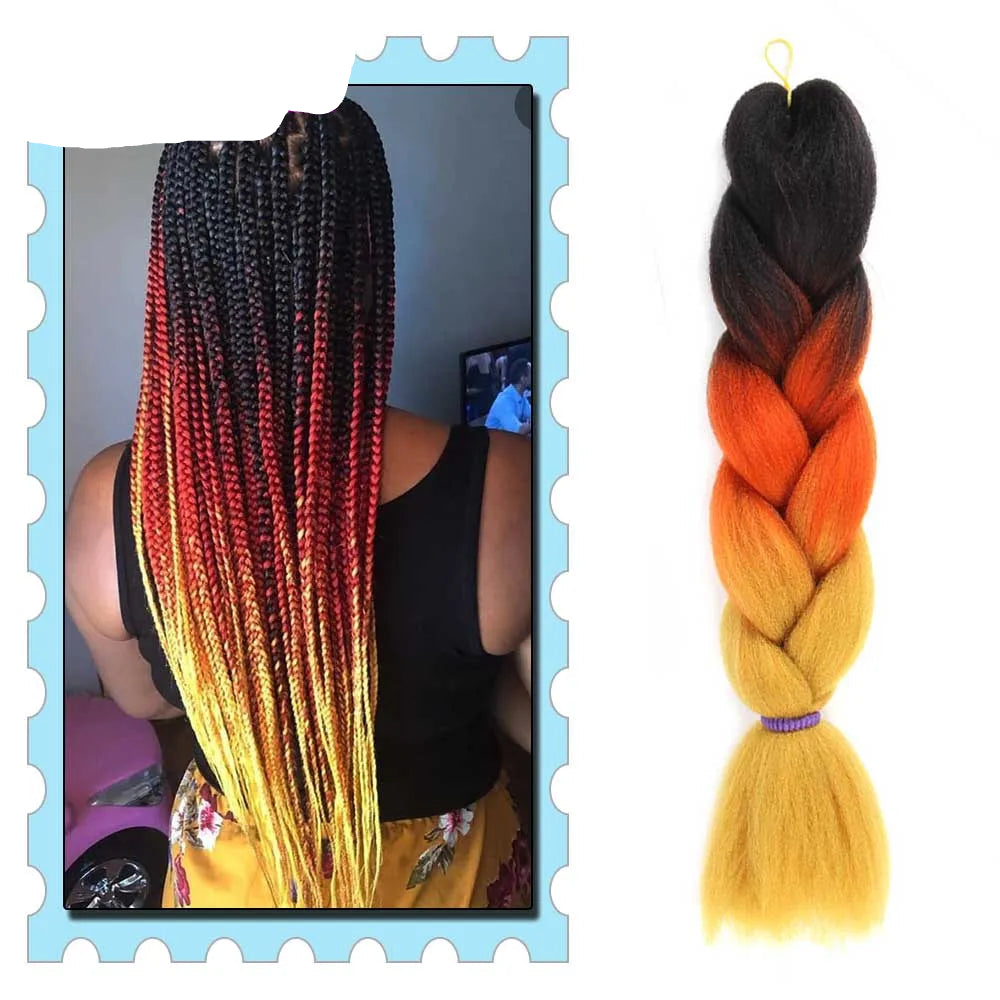 Colorful braided hair extensions 