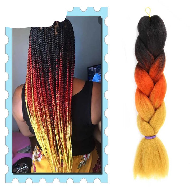 Colorful braided hair extensions 