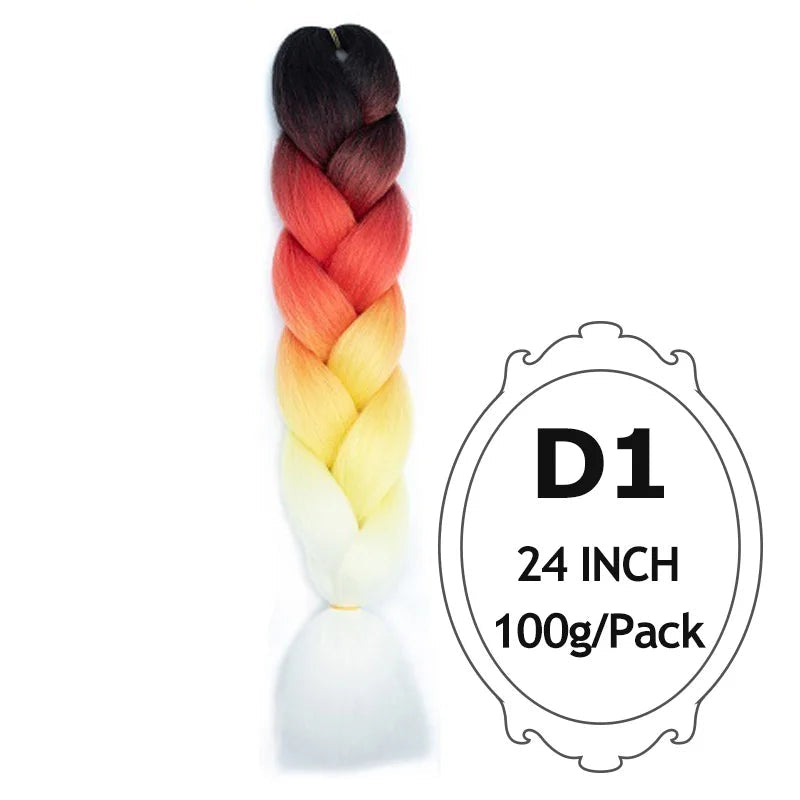 Colorful braided hair extension with  on a white background