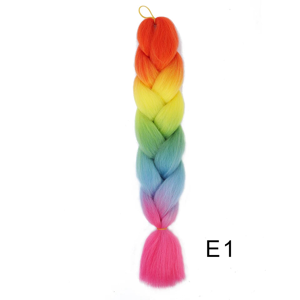 New Colors Synthetic Glowing Ombre Jumbo Twist Braiding Hair – Kanekalon Hair Extensions for Women