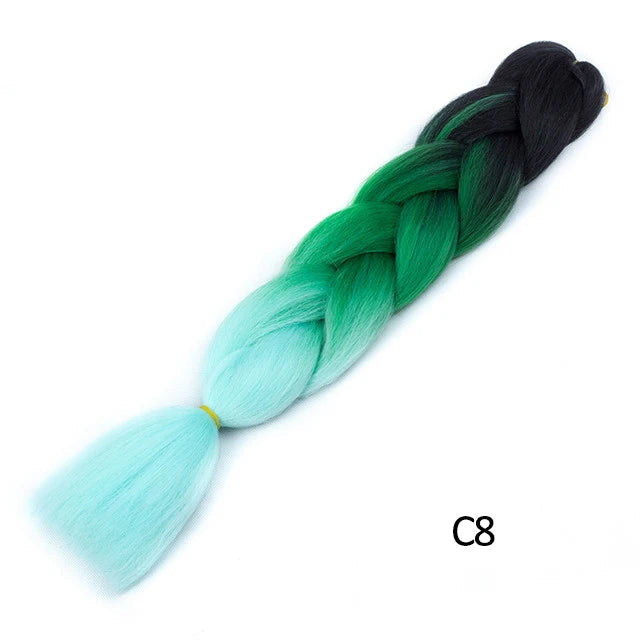 New Colors Synthetic Glowing Ombre Jumbo Twist Braiding Hair – Kanekalon Hair Extensions for Women