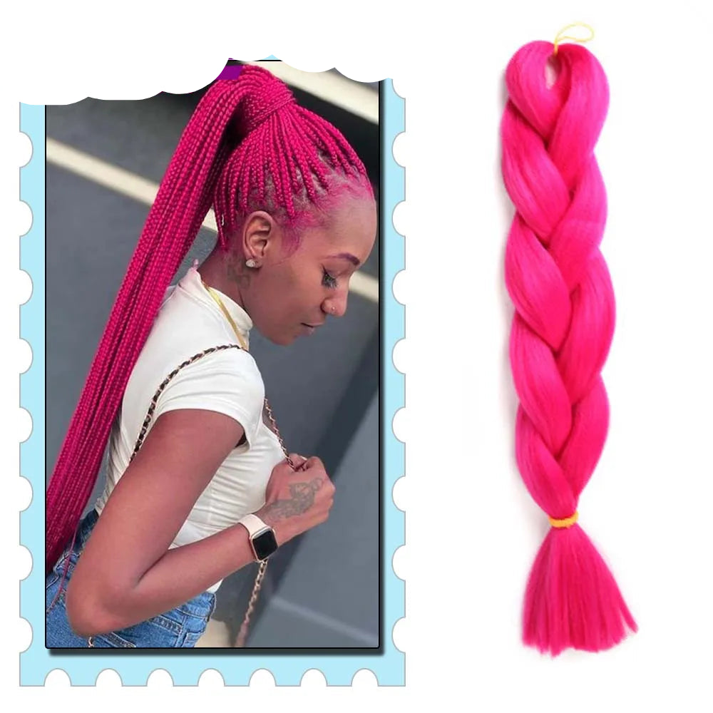 Braiding Hair Extensions for Women 4 Packs 24Inch High Temperature Ombre Jumbo Synthetic Braiding Hair for Twist Crochet Braids