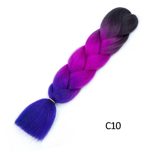New Colors Synthetic Glowing Ombre Jumbo Twist Braiding Hair – Kanekalon Hair Extensions for Women