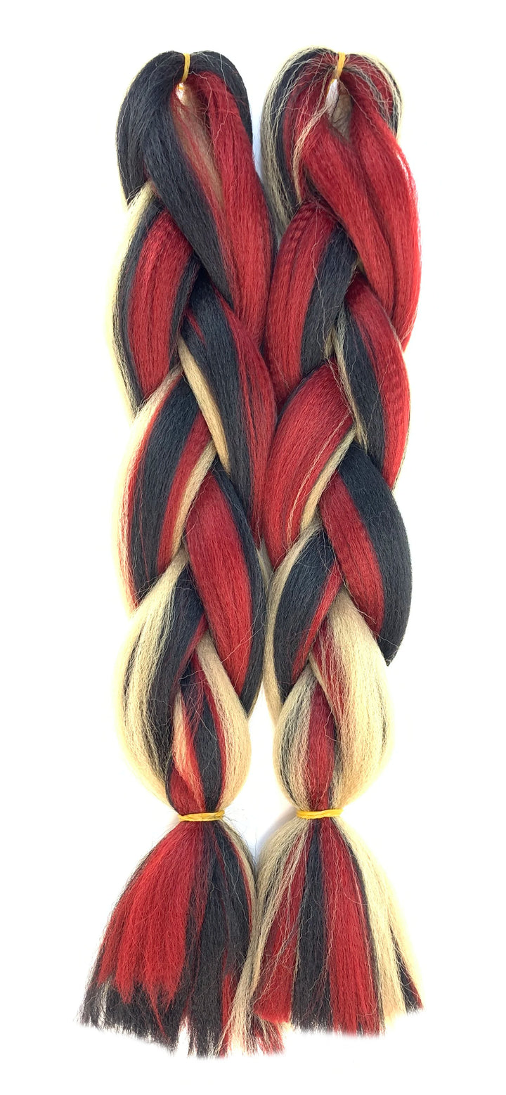 Mixed Color Jumbo Braiding Hair 24 Inch – Pre-Stretched Synthetic Extensions for Long Braids