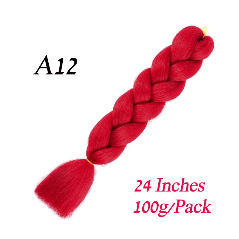 24 Inch Jumbo Braiding Hair – Synthetic Kanekalon Afro Ombre Extensions for Children’s Braids